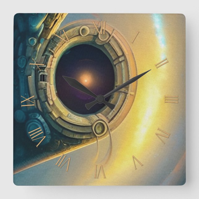 Stargate in the sky square wall clock (Front)