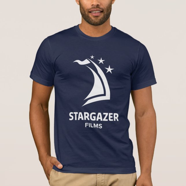 Stargazer Films Logo Short Sleeve, Navy T-Shirt (Front)