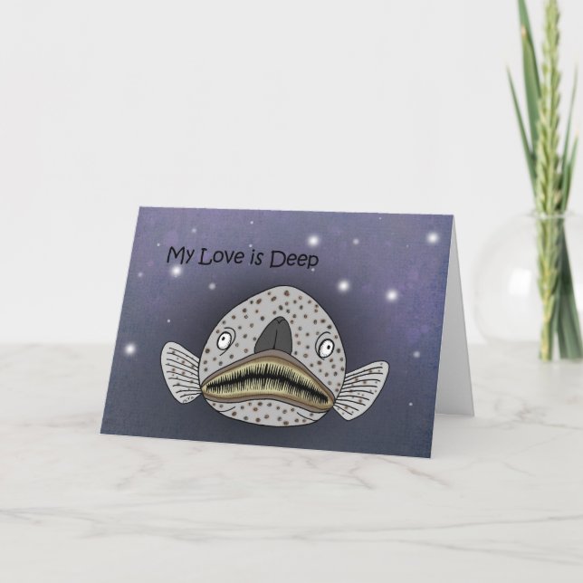 Stargazer Fish My Love Is Deep Funny Anniversary   Card (Front)