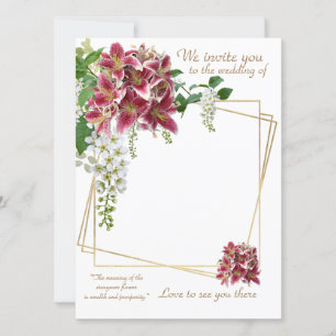 Stargazer Floral Wedding Invitation Card