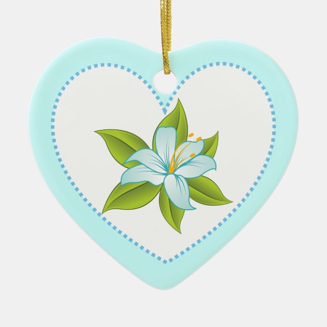 Stargazer light blue lily custom ornament (Front)