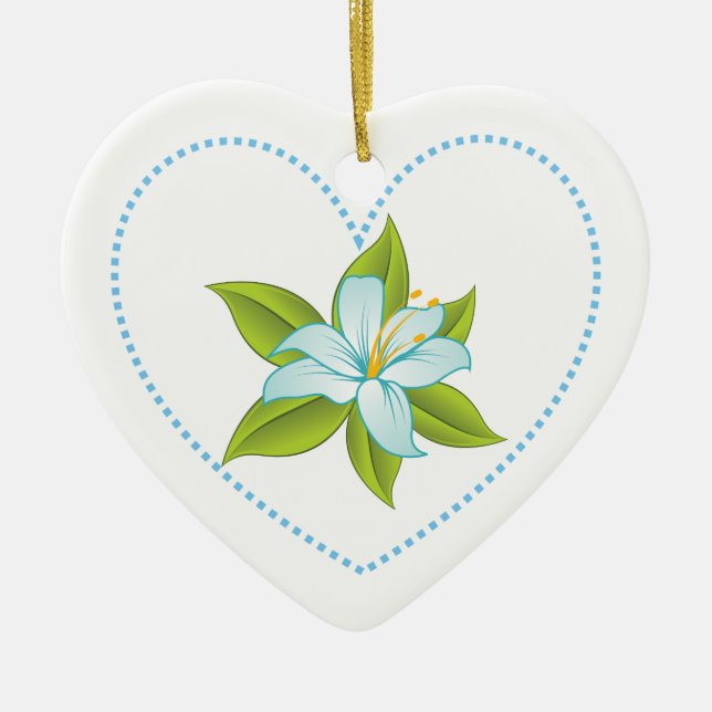 Stargazer light blue lily custom ornament (Front)