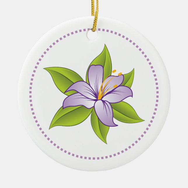 Stargazer lilac purple lily custom ornament (Front)