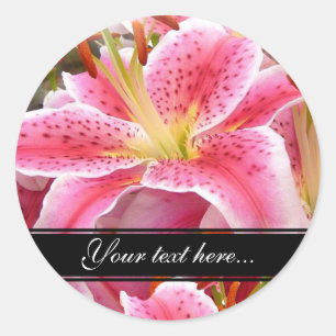 "Stargazer" Lilies Classic Round Sticker