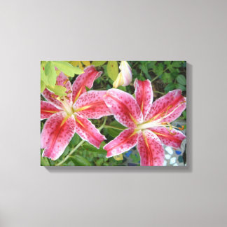 Stargazer Lilies Garden Floral Canvas Print