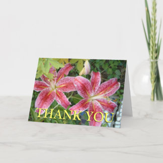 Stargazer Lilies Garden Floral Thank You Card