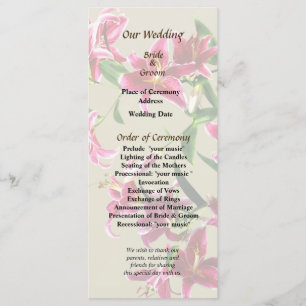 Stargazer Lilies Heart Wedding Program Programme