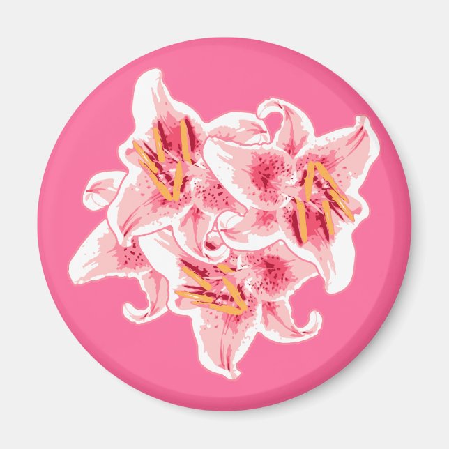 Stargazer Lilies Magnet (Front)