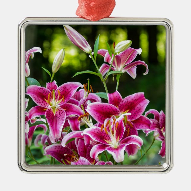 Stargazer Lilies Metal Tree Decoration (Front)