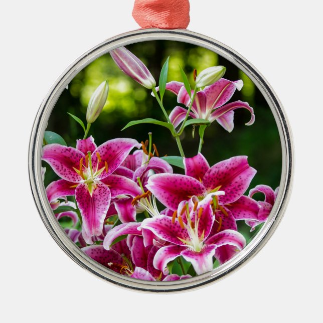 Stargazer Lilies Metal Tree Decoration (Front)