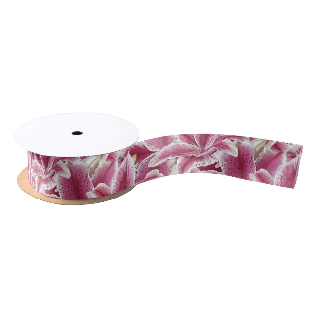 Stargazer Lilies Satin Ribbon (Spool)