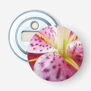 Stargazer Lily Bright Magenta Floral Bottle Opener