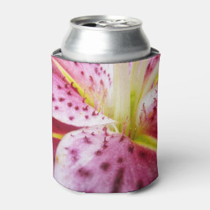 Stargazer Lily Bright Magenta Floral Can Cooler