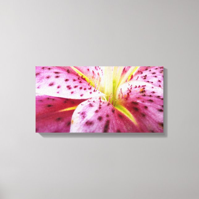 Stargazer Lily Bright Magenta Floral Canvas Print (Front)