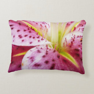Stargazer Lily Bright Magenta Floral Decorative Cushion