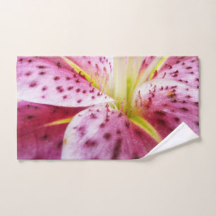 Stargazer Lily Bright Magenta Floral Hand Towel