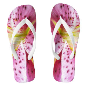 Stargazer Lily Bright Magenta Floral Jandals