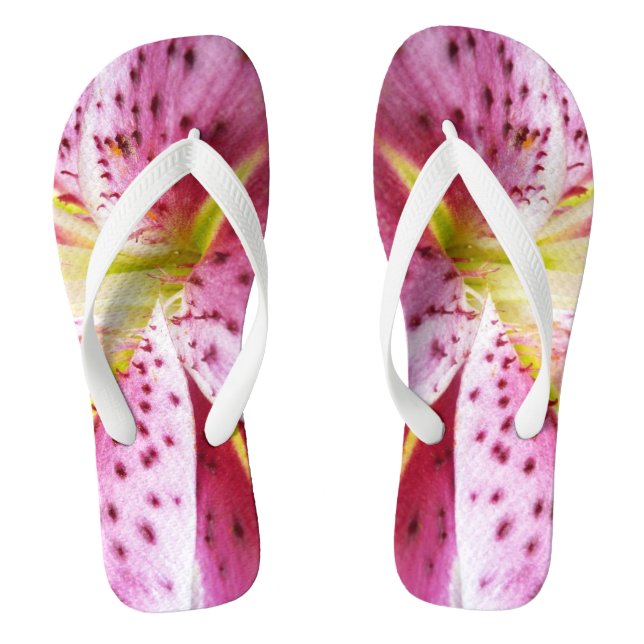 Stargazer Lily Bright Magenta Floral Jandals (Footbed)