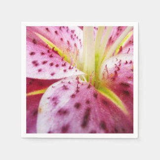 Stargazer Lily Bright Magenta Floral Napkin