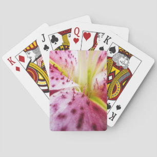 Stargazer Lily Bright Magenta Floral Playing Cards