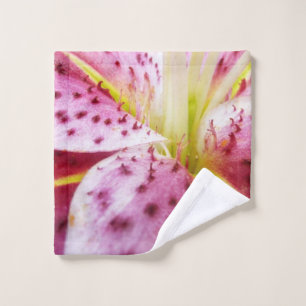 Stargazer Lily Bright Magenta Floral Wash Cloth