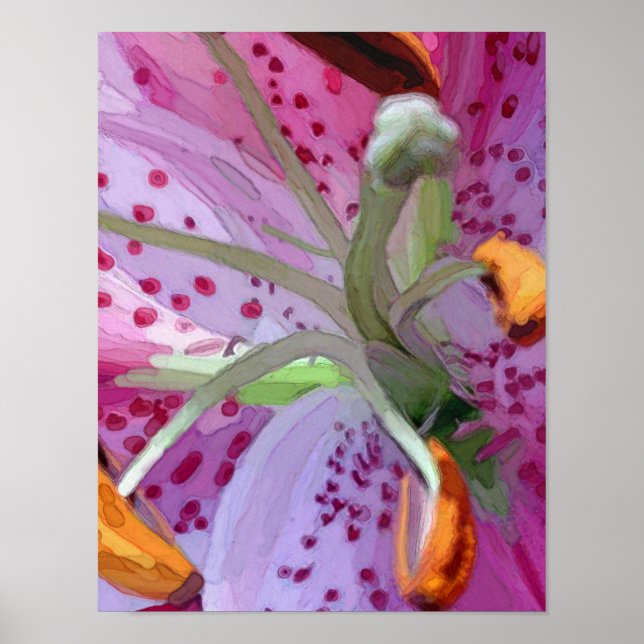 Stargazer Lily Digital Painting Poster (Front)