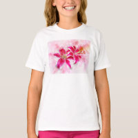 Stargazer Lily flower watercolor - wb 03