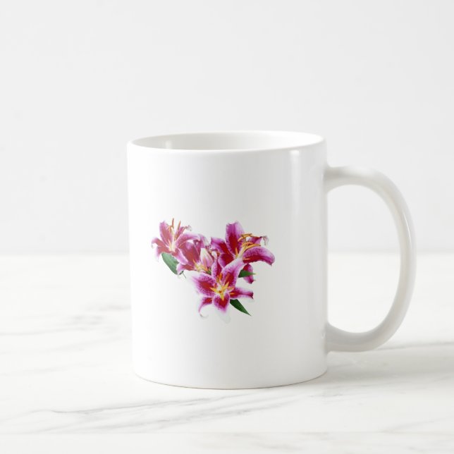 Stargazer Lily Heart Coffee Mug (Right)
