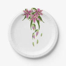 Stargazer Lily Paper Party Plates