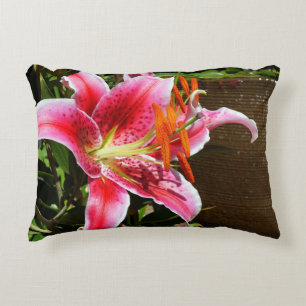 Stargazer Lily Photograph Decorative Cushion