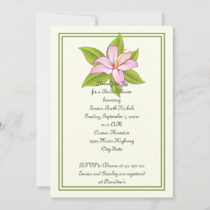 Stargazer lily pink wedding bridal shower invite