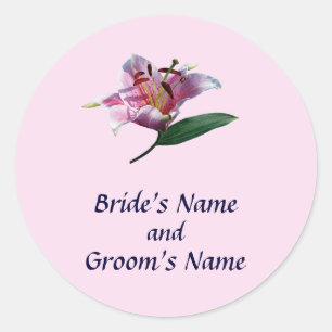 Stargazer Lily Profile Save the Date Classic Round Sticker