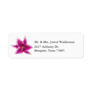 Stargazer Lily Return Address Label