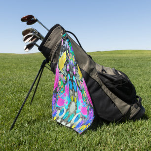 Stargazer Lily, Rose and Pink Hibiscus Collage Golf Towel