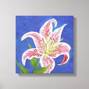 Stargazer Lily wrapped canvas