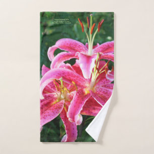 Stargazer Oriental Lilies Hand Towel