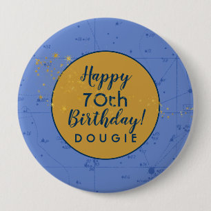 Stargazer Periwinkle Blue Personalised Birthday 10 Cm Round Badge