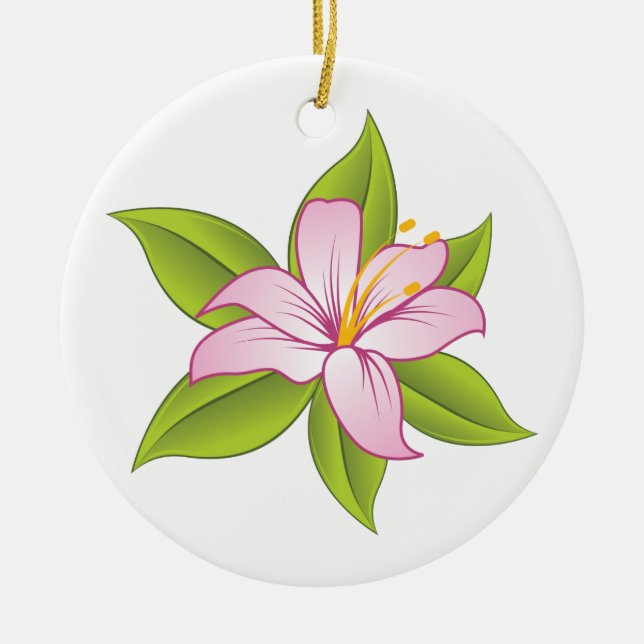 Stargazer pink lily custom ornament (Front)