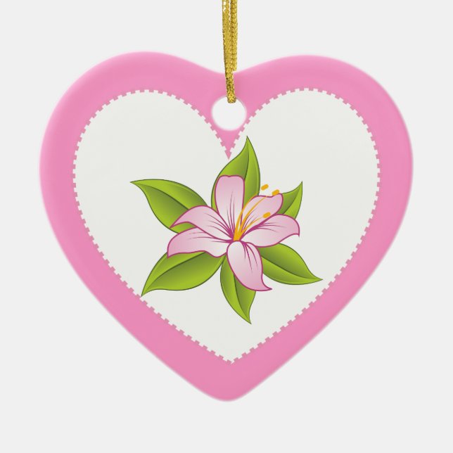 Stargazer pink lily custom ornament (Front)