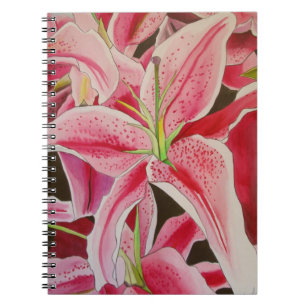 Stargazer pink lily notebook by Sacha Grossel Art