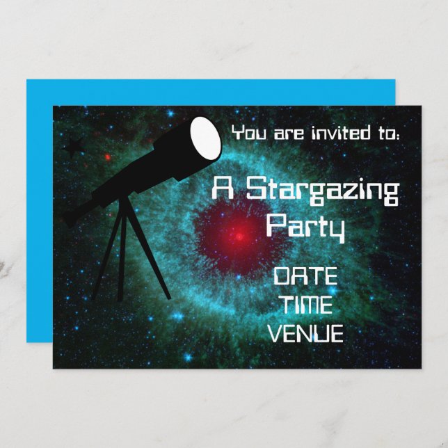 Stargazing Astronomy telescope Party Invitation (Front/Back)