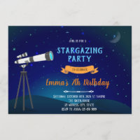 Stargazing birthday Party invitation
