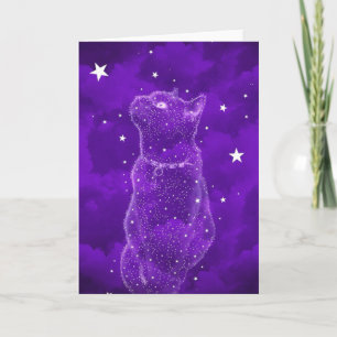 Stargazing Cat Greeting Card