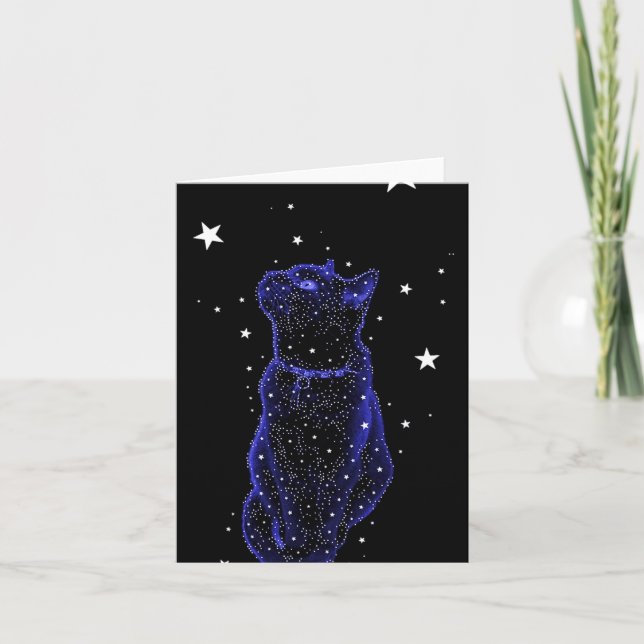 Stargazing Cat Note Card (Front)