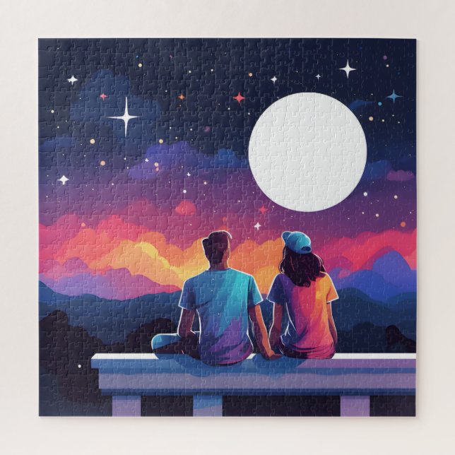 Stargazing Couple Jigsaw Puzzle (Vertical)