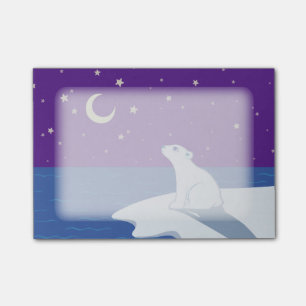 Stargazing Polar Bear Cub Art Post-it Notes