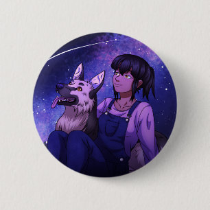 Stargazing with a Dog 6 Cm Round Badge