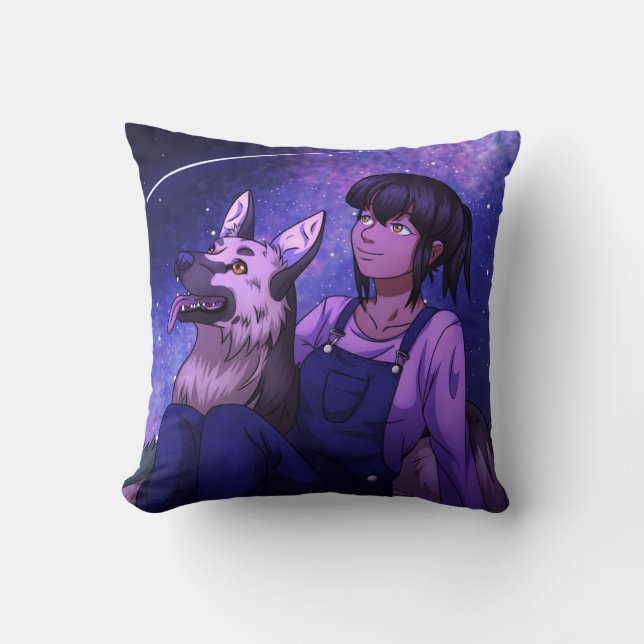 Stargazing with a Dog Cushion (Front)