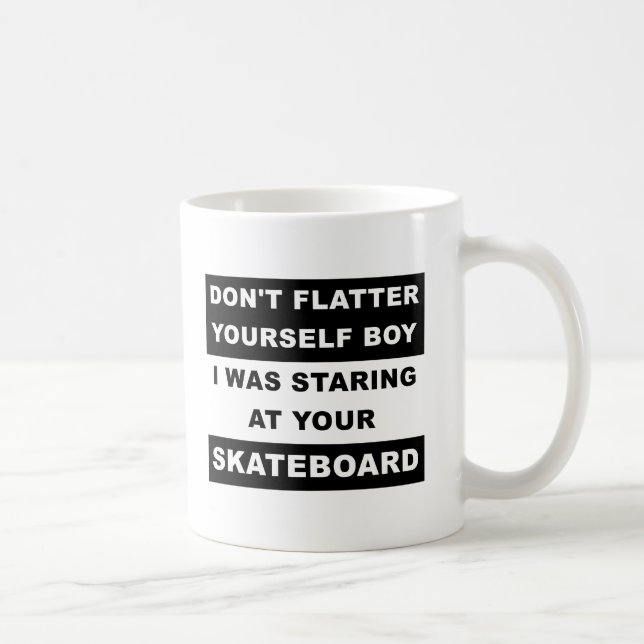 Staring at Your Skateboard Funny Mug (Right)