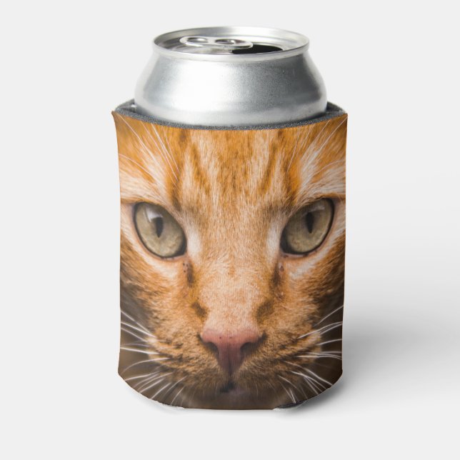 Staring Cat custom monogram can cooler (Can Back)